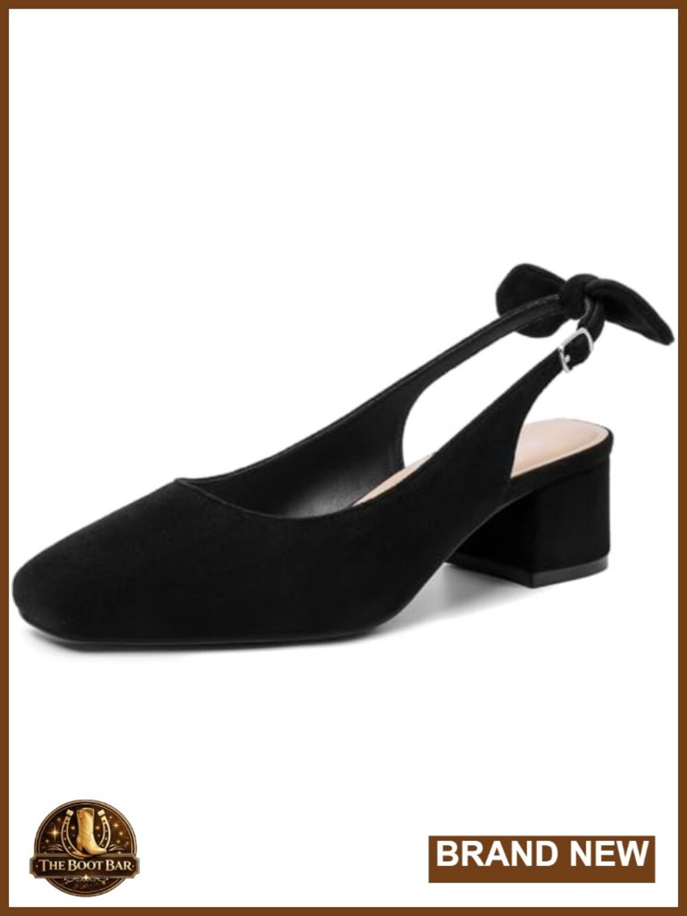 Womens Chunky Low Block Heel Slingback Pumps Square Toe Dress Shoes